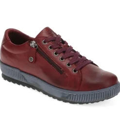 Lace-Up Leather Trainers - Bordeaux