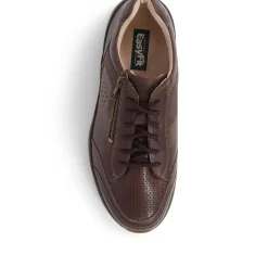 Lace-Up Leather Trainers - Dark Brown