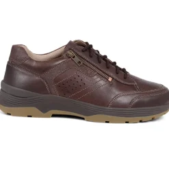 Lace-Up Leather Trainers - Dark Brown