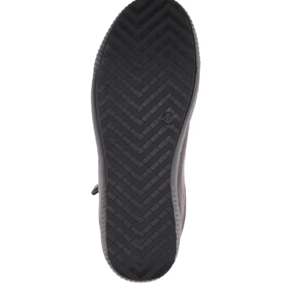 Lace-Up Leather Trainers - Navy