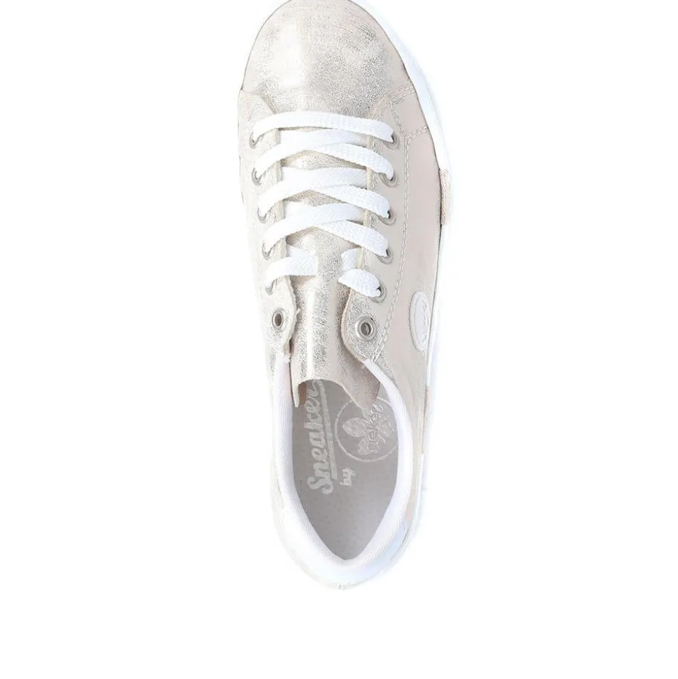 Lace-Up Platform Trainers - Metallic