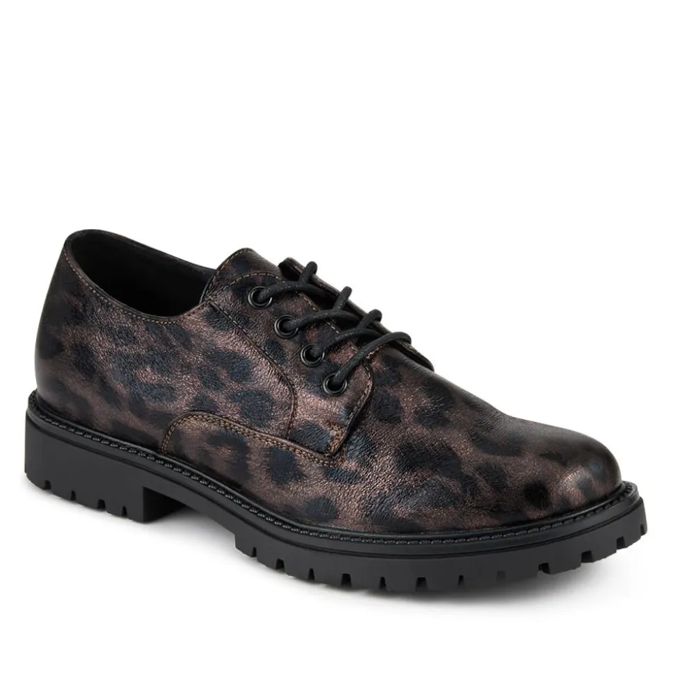Lace-Up Smart Shoes - Brown Leopard