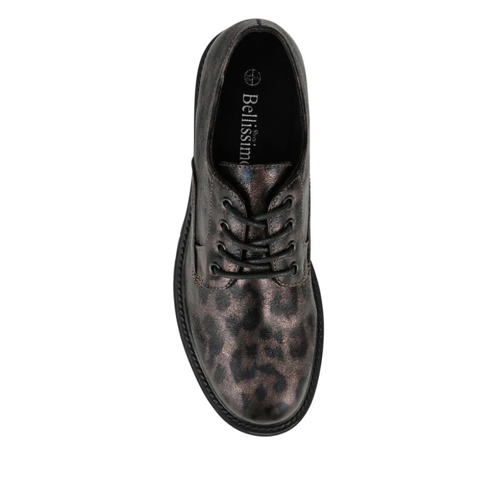 Lace-Up Smart Shoes - Brown Leopard
