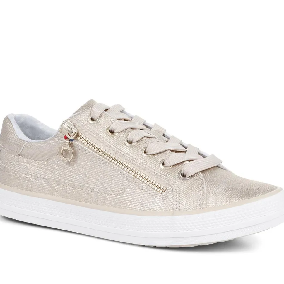 Lace-Up Trainer Pump - Champagne
