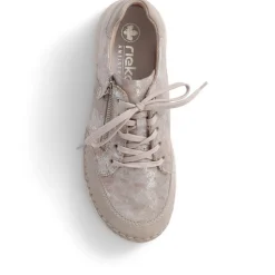 Lace-Up Trainers - Beige Multi