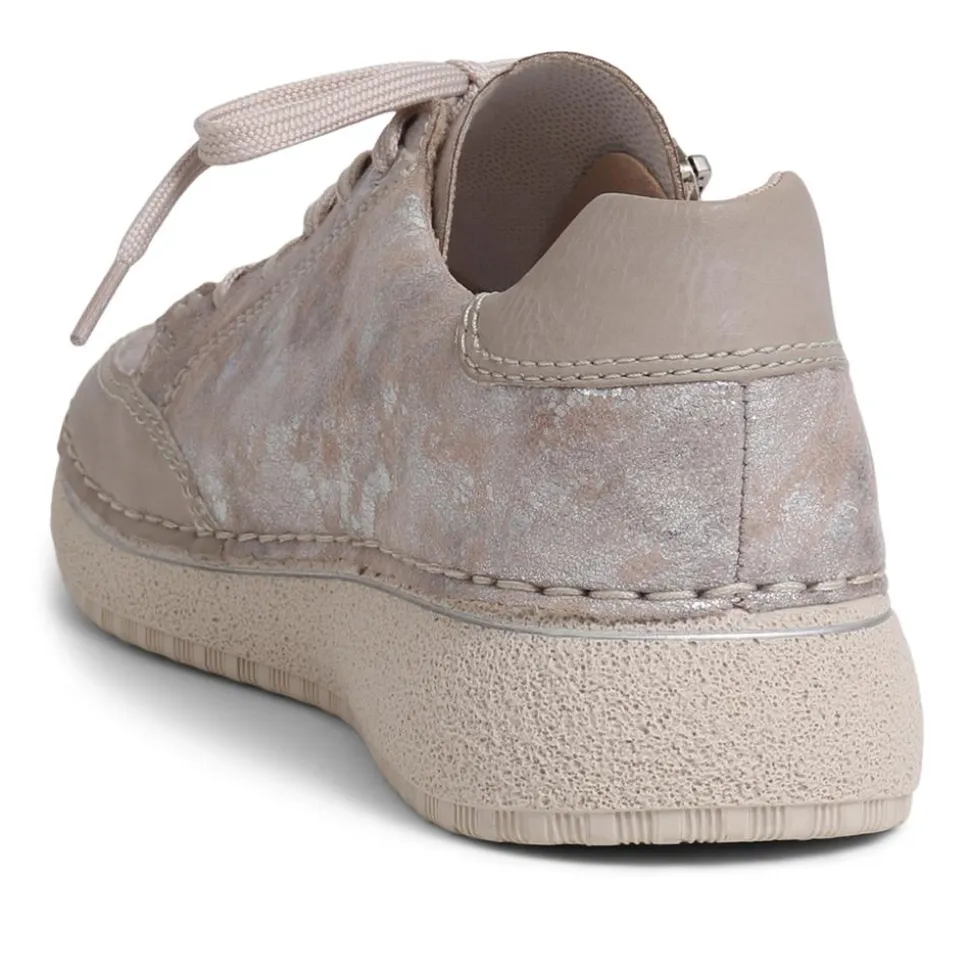 Lace-Up Trainers - Beige Multi