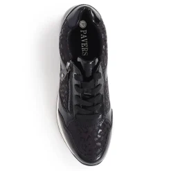 Lace-Up Trainers - Black Leopard