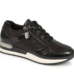 Lace-Up Trainers - Black Leopard