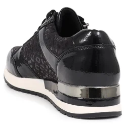 Lace-Up Trainers - Black Leopard