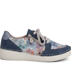 Lace-Up Trainers - Blue Multi