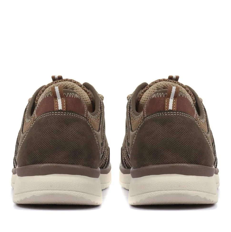 Lace -Up Trainers for Men - Taupe