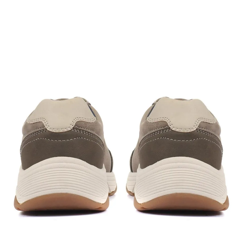 Lace-Up Trainer Shoe - Taupe