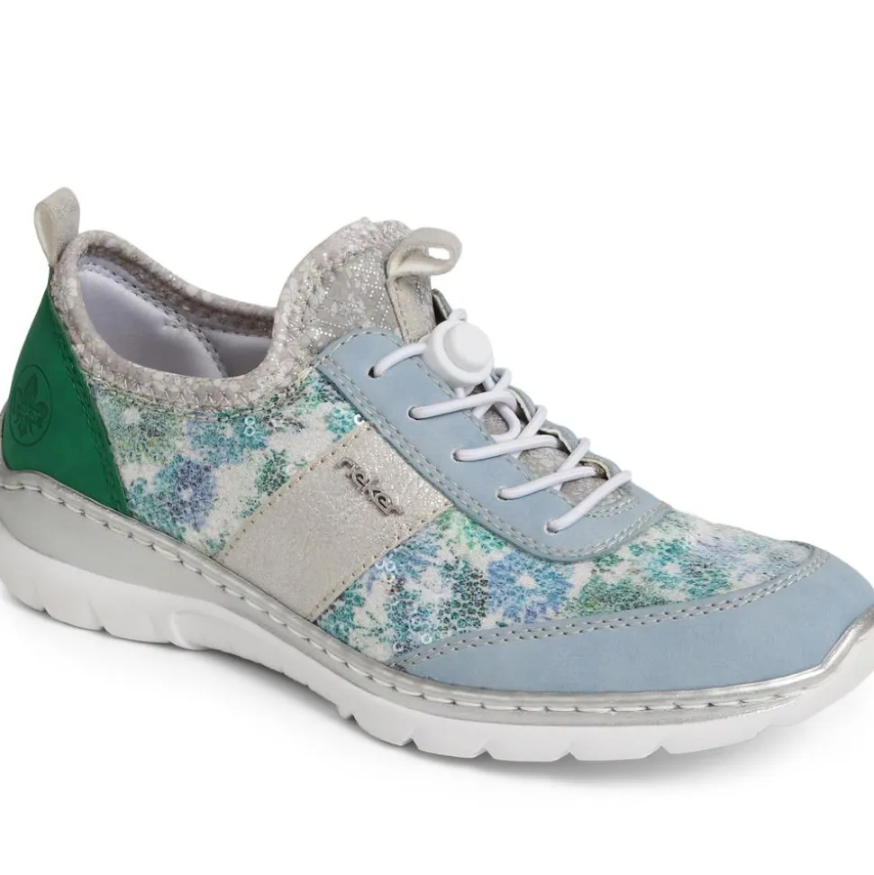 Lace-Up Trainers - Light Blue