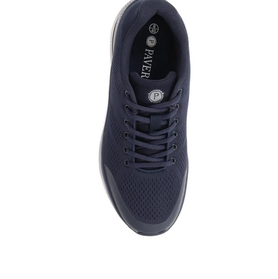 Lace-Up Trainers - Navy