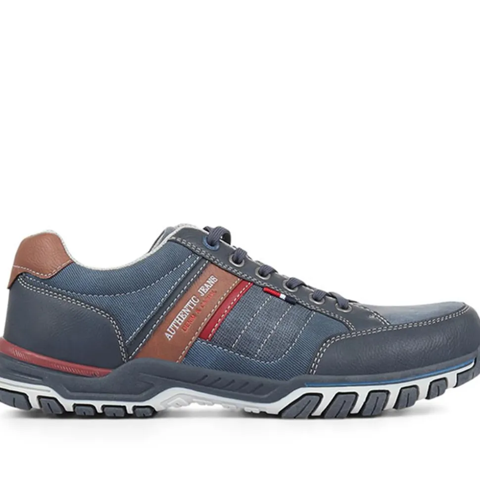 Lace-Up Trainers - Navy Multi
