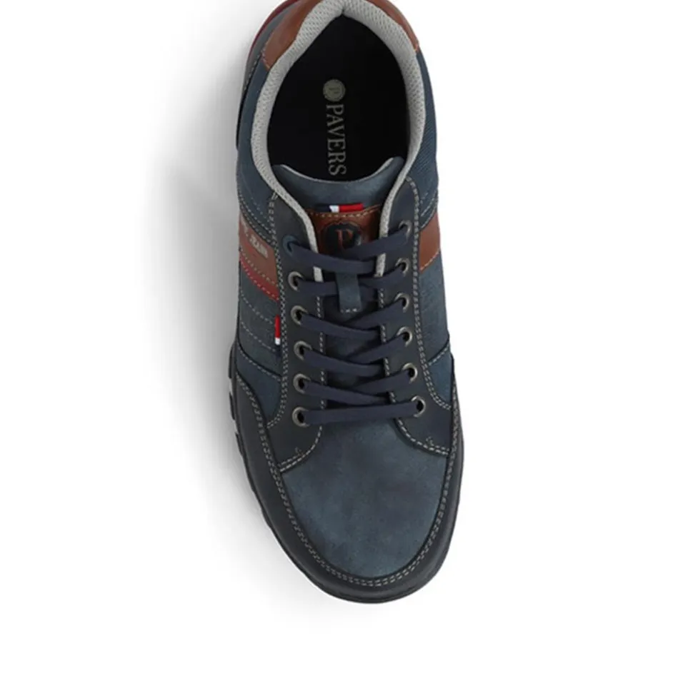 Lace-Up Trainers - Navy Multi