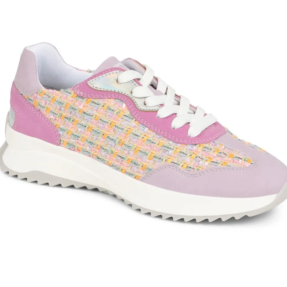 Lace Up Trainers - Pink Multi