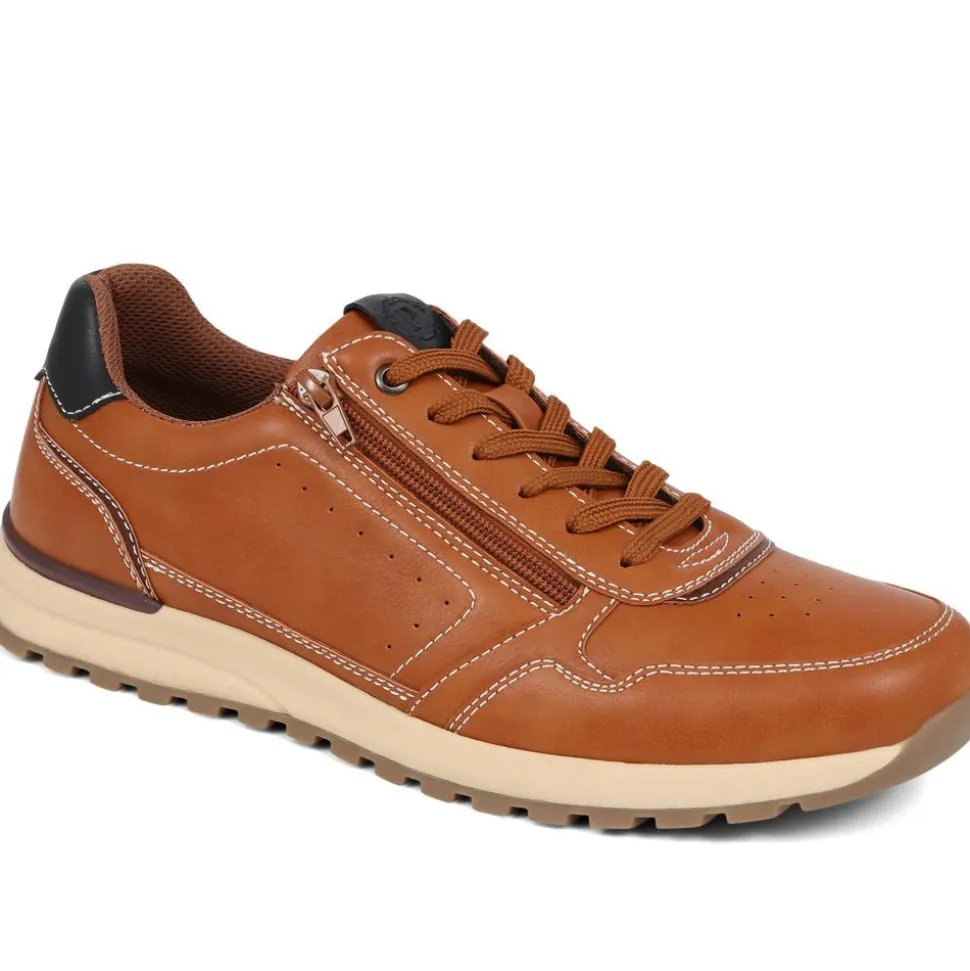Lace Up Trainers - Tan