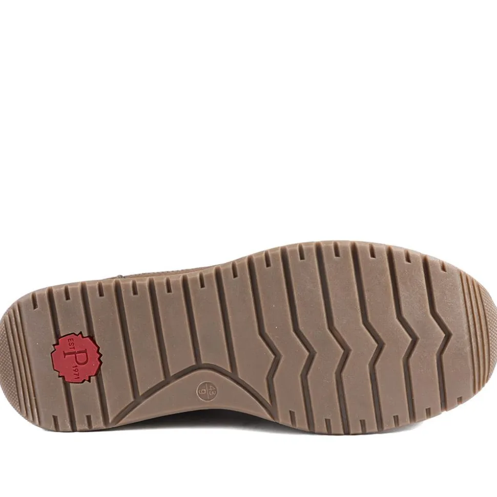 Lace Up Trainer with Grip Sole - Brown