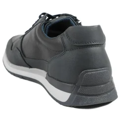 Lace Up Trainer with Grip Sole - Navy
