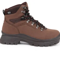Lace-Up Walking Boots - Brown
