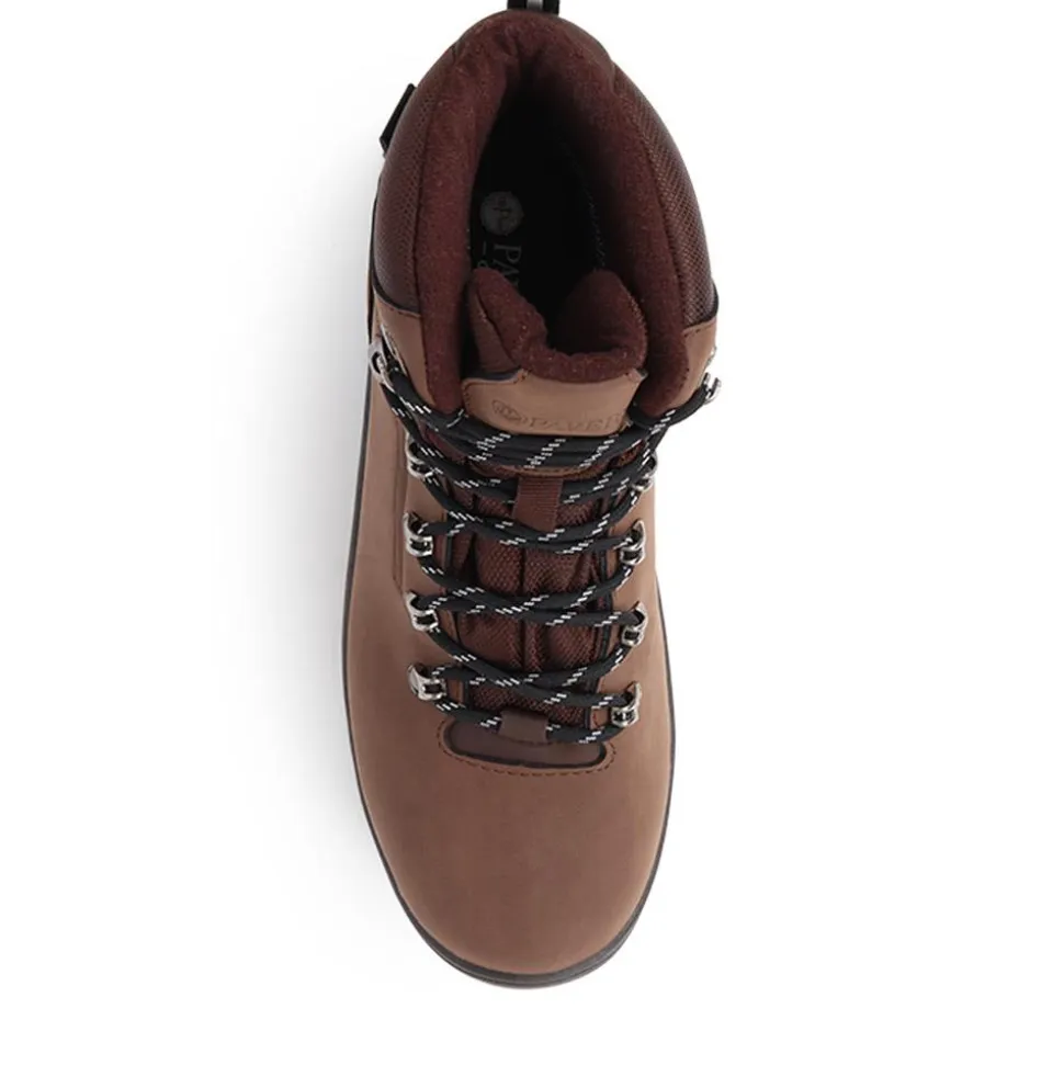 Lace-Up Walking Boots - Brown