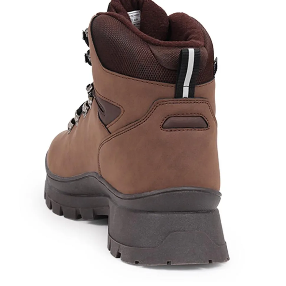 Lace-Up Walking Boots - Brown