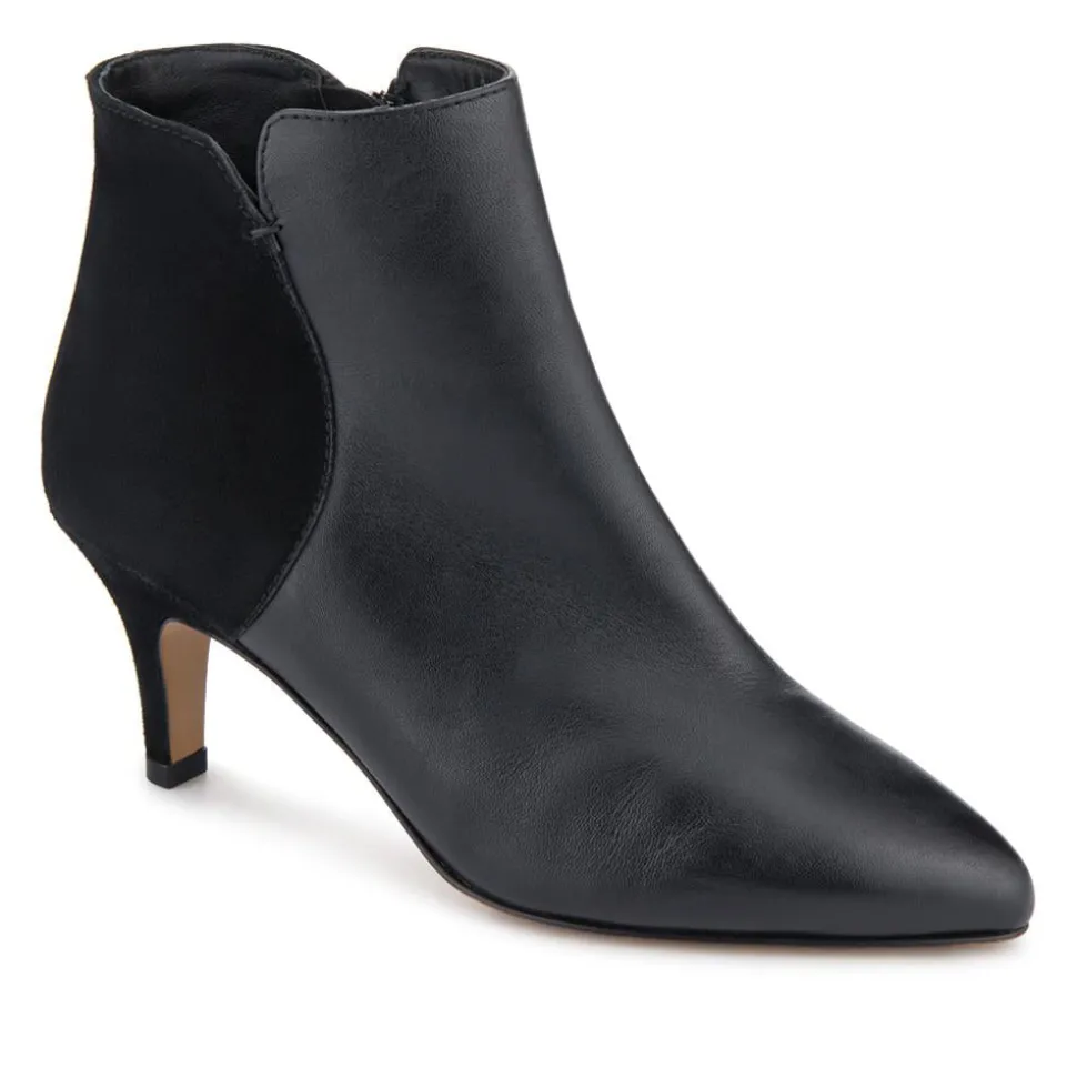 Laci Smart Leather Stiletto-Heel Boots - Black