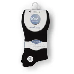 Ladies Diabetic Socks 3 Pack - Black