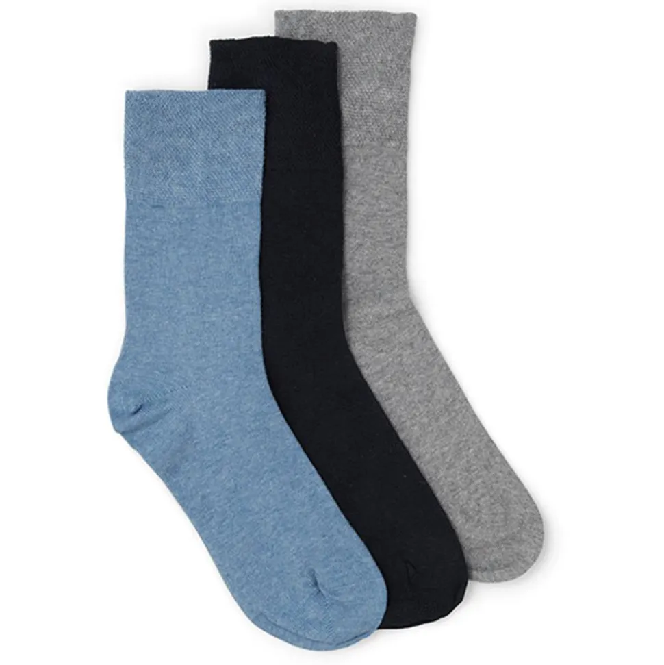 Ladies Diabetic Socks 3 Pack - Blue-Grey