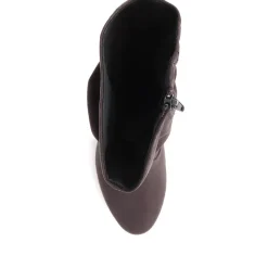 Ladies' Heeled Calf Boots - Grey