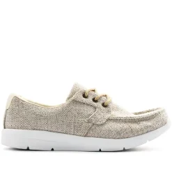 Ladies' Lace-Up Moccasins - Beige