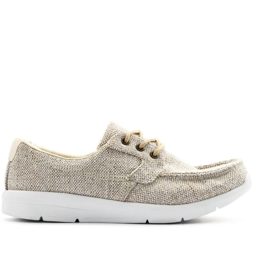 Ladies' Lace-Up Moccasins - Beige