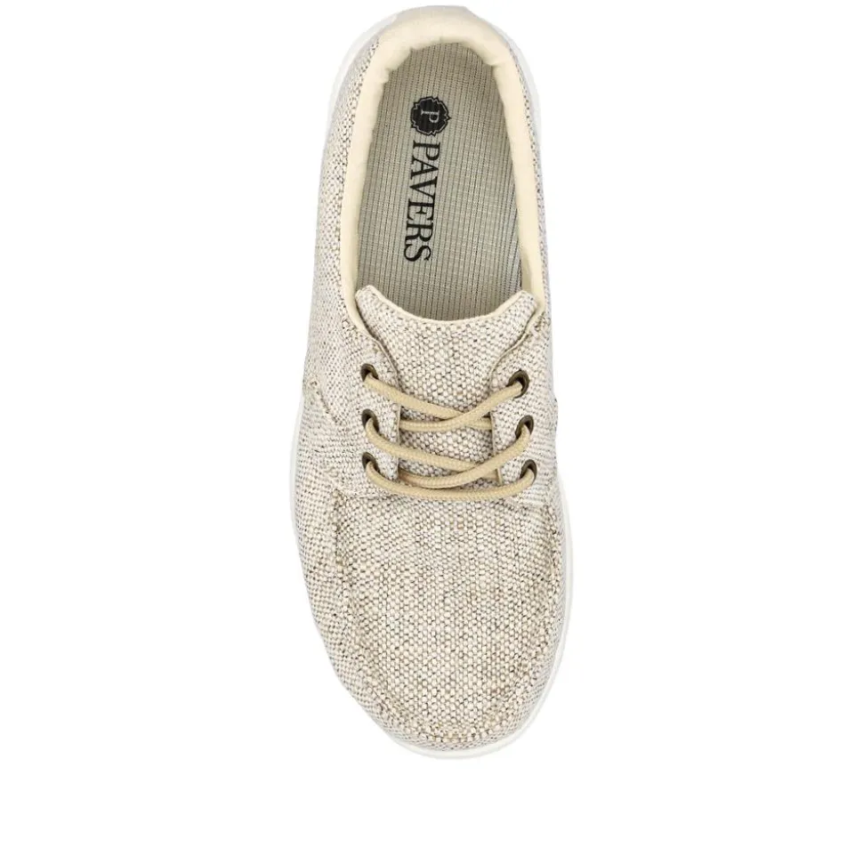 Ladies' Lace-Up Moccasins - Beige