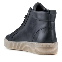 Lake Gabor Leather Zip & Lace Hi-Tops - Black