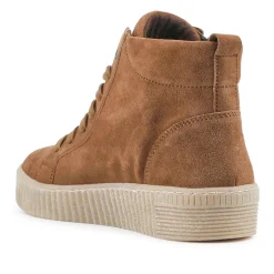 Lake Gabor Leather Zip & Lace Hi-Tops - Tan Suede