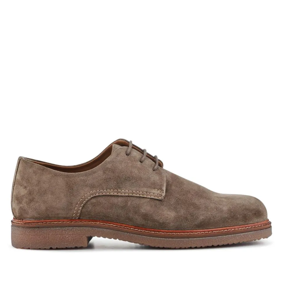 Lance Suede Leather Casual Lace Up Shoes - Taupe Suede