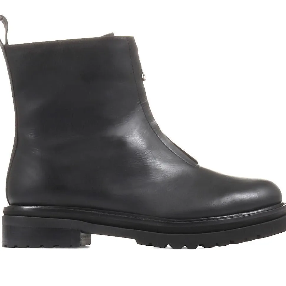 Lanie Zip Up Chunky Boots - Black