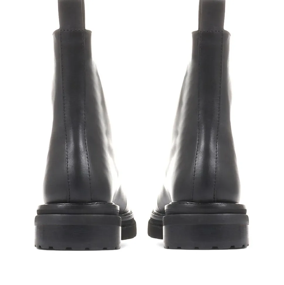 Lanie Zip Up Chunky Boots - Black