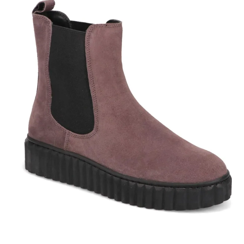 Laure Leather Chelsea Boots - Grey Suede