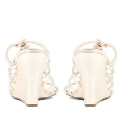 Laurella Leather Gladiator Wedges - Gold