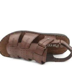Leather Adjustable Fasten Fisherman Sandals - Brown