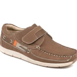 Leather Adjustable Fastening Shoes - Brown