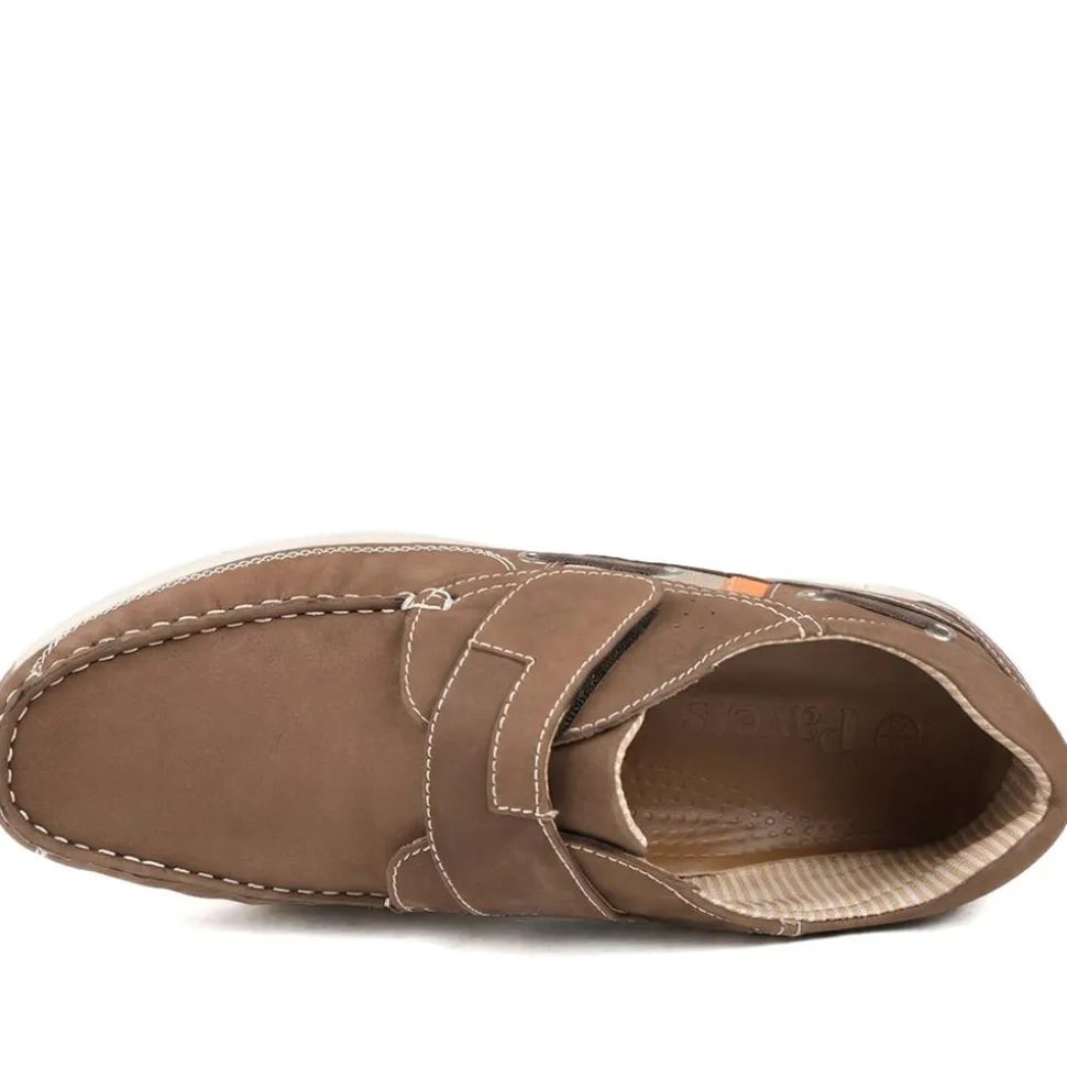 Leather Adjustable Fastening Shoes - Brown