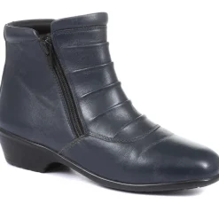 Leather Ankle Boot - Navy