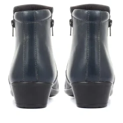 Leather Ankle Boot - Navy