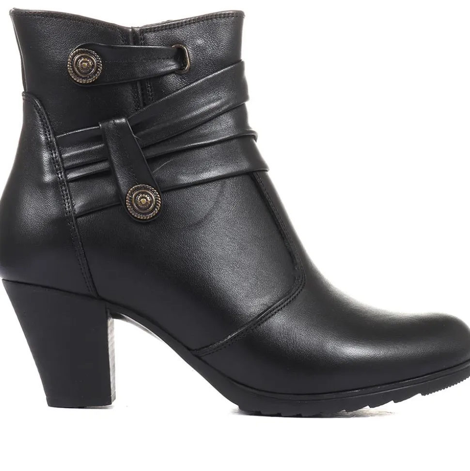 Leather Ankle Boots - Black