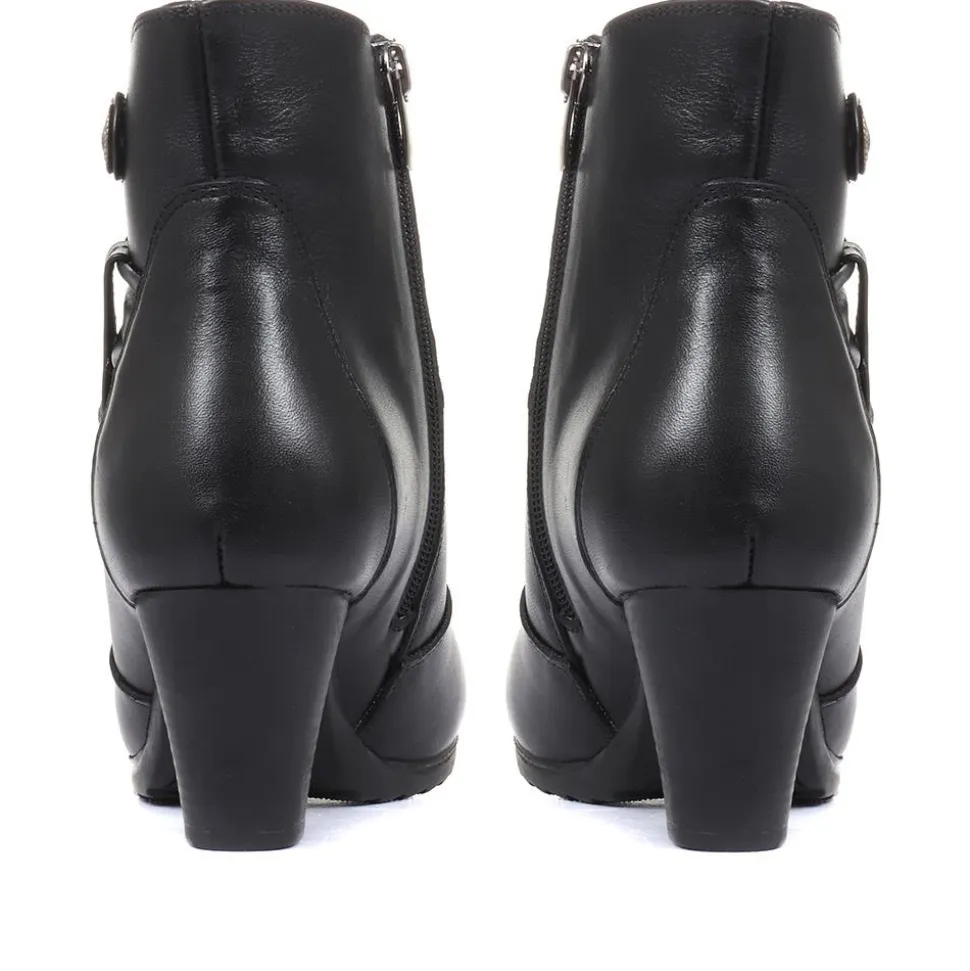 Leather Ankle Boots - Black