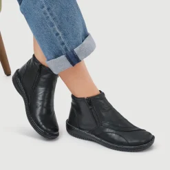 Leather Ankle Boots - Black