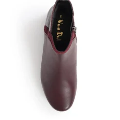 Leather Ankle Boots - Burgundy